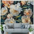 thumbnail image 4 of GOSMITH White peony Print Tapestry Fashion Wall Hanging Funny Home Decoration For Dorm Living Room Bedroom Painting, 4 of 6