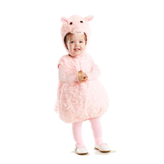 Underwraps Piglet Fancy-Dress Costume with Plush Swirl Fur for Toddlers, Sizes 2-4