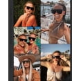 thumbnail image 2 of Trendy Square  Sunglasses for Women Men Retro Flat Top Shield Sun Glasses UV Protection Once  Lens, 2 of 6