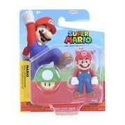Jakks Pacific JKP-40529-C Super Mario World of Nintendo 2.5 Inch Figure | Mario with 1-Up Mushroom