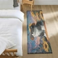 thumbnail image 2 of Wobogo Sunflower Black Cat Bedside Long Rug Delicate and Soft Modern Indoor Area Decor Non Slip Carpet for Bed Room Corridor Entrance Balcony, 2 of 8