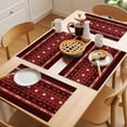 thumbnail image 5 of Red Black Boho Placemats Set of 6 Vintage Ethnic Tribe Abstract Art Retro Place Mats Indoor Wipeable Table Mats Washable Cloth Dining Table Placemats for Kitchen Holiday Party Home Decor 13x19 Inch, 5 of 9