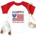 thumbnail image 3 of XADYUY Independent Shirts for Toddler Girls 4th Of July HAPPY 10th of JULY Print Shirts Crewneck Raglan Sleeve Tee Shirts Going Out Patriotic T-Shirt for Toddler Girls 9-10 Years,Royal Blue, 3 of 5