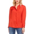 thumbnail image 1 of Vince Camuto Womens Pintuck Button Down Blouse, Orange, X-Small, 1 of 1