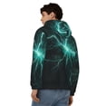 thumbnail image 4 of Honeii Green Lightning Flash Print Hoodies for Men, Pullover & Full Zip, Breathable Zip up Hoodie, Sweatshirt-Large, 4 of 5