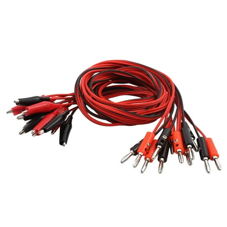 Uxcell Double Alligator Clip to Banana Plug Audio Test Cable 1M Length 6 Pairs