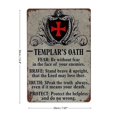 thumbnail image 2 of Templar Oath Tin Sign Vintage Metal Poster Living Room Bar Man Cave Home Wall Art Decor 8x12inch, 2 of 9