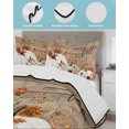 thumbnail image 3 of Twin XL Quilt Bedding Set, White Pumpkins Fall Reversible Summer Quilt 3 Pieces, Wooden Thanksgiving Floral Botanical Lightweight Bedspreads Coverlets with 2 Pillow Shams for All Seasons, 3 of 5