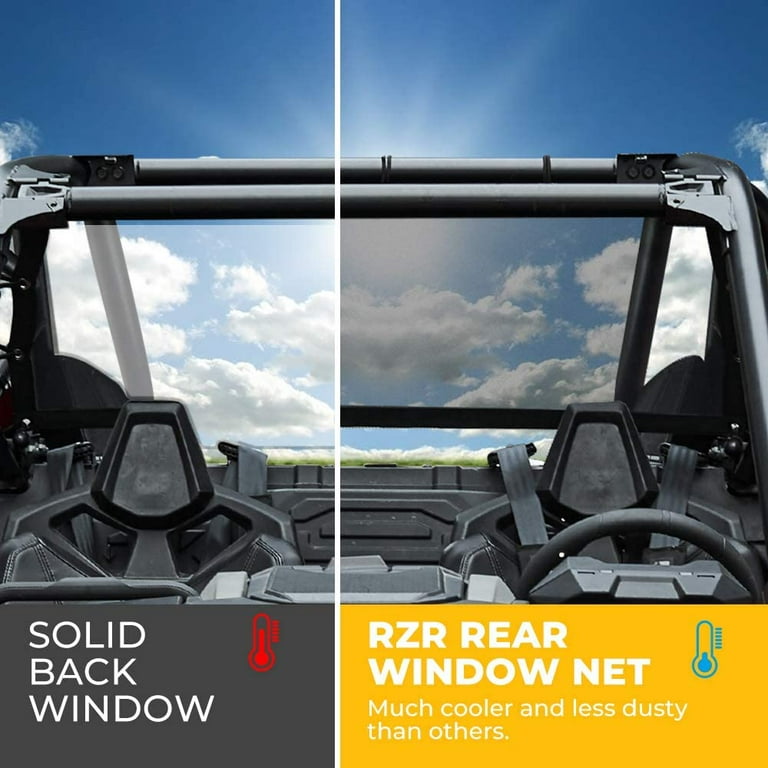 kemimoto UTV Soft Rear Window Net Mesh Compatible with Polaris RZR PRO XP /  4 2020-2023 