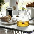 thumbnail image 6 of NUAHRHY 17oz Clear Honey Container Disser with Dipper Honey Large Glass Jar with Lid Wind Holder Stick Bottle Woman Jar Dish, 6 of 10