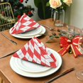 thumbnail image 2 of Iauyy Satin Napkins Set of 1- Red & White Argyle Pattern DIY Printing Decoration Cloth Napkin- Easy Care for Home/Party, 2 of 8