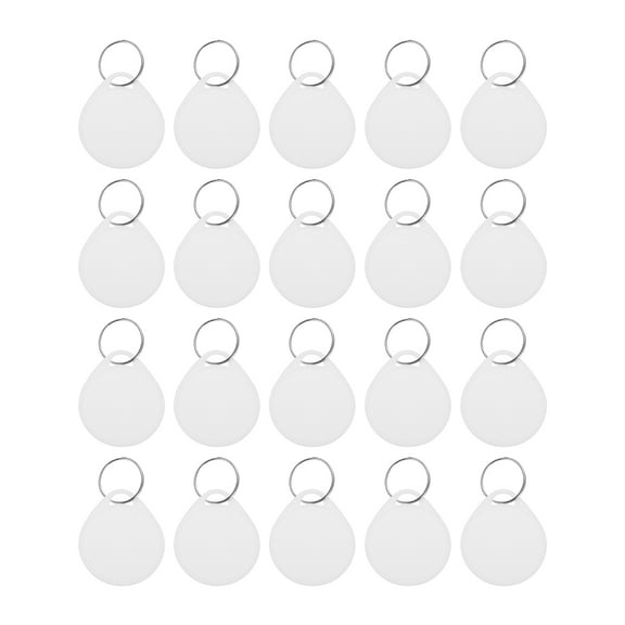 20 Pcs Plastic Key Tags Sturdy Round White Sturdy Item Chain White