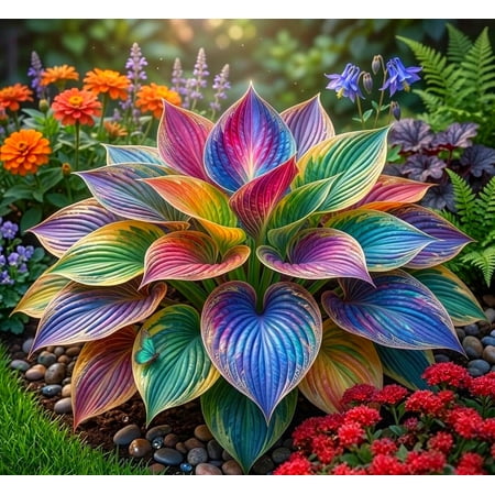 Midnight Blue Hosta-Plants For Planting-Ornamental-Perennial-Premium Garden Stakes,Home Decoration (Hard-Rare,Non-Artificial)