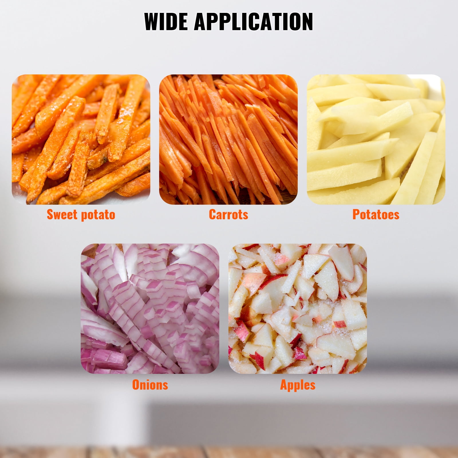 KFFKFF 1/4'' Vegetable Dicer Commercial Fruit Slicer Chopper French Fry Cutter