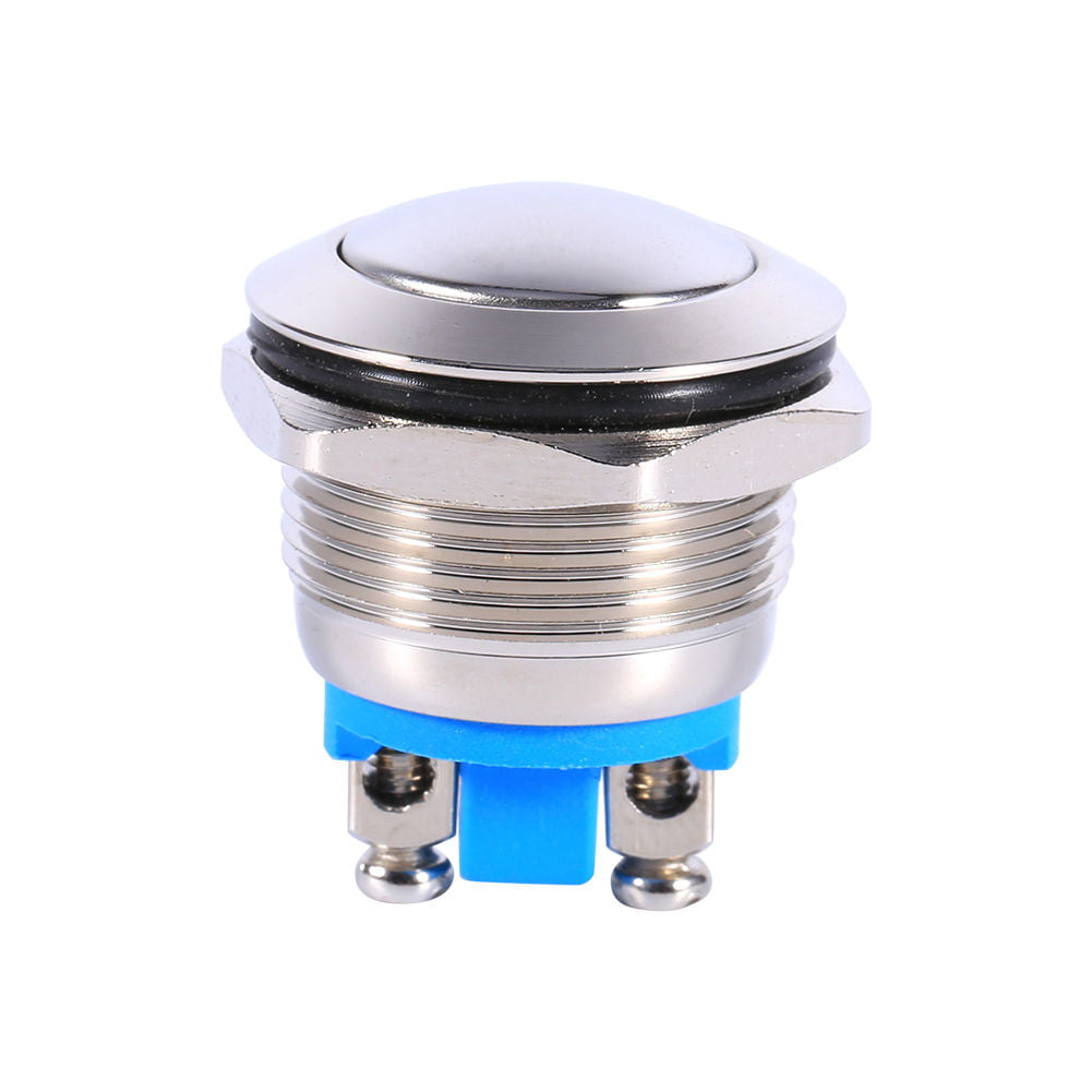 P67 Waterproof High Round Metal Momentary Push Button Switch Copper Contact 