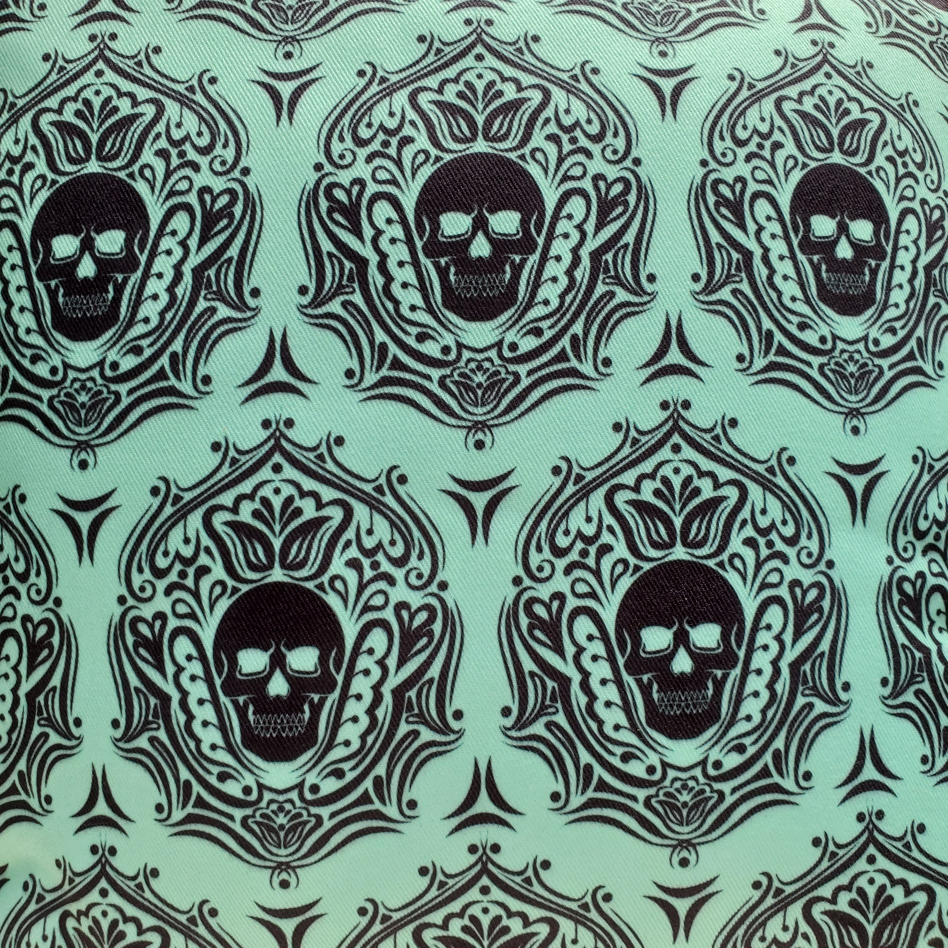 Outdoor Skull Pillow-Aqua