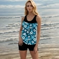 thumbnail image 5 of Gamivast Women's Swimsuits 2 Pieces Tankini Top Blouson with Tummy Control Shorts Loose Fitted Floral Graphic Tank Tops Holiday Beach Modest Bathing Suits, 5 of 6