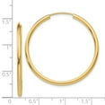 thumbnail image 3 of 14k Polished Round Endless 2mm Hoop Earrings in 14k Yellow Gold, 3 of 3