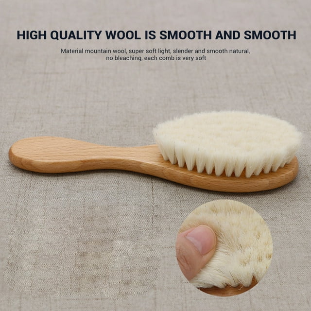 Cepillo de pelo de cabra Cepillo de pelo de bebé con mango de madera Cepillo de pelo súper suave