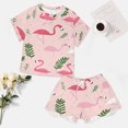 thumbnail image 4 of Flamingo Pattern Pajamas Set Womens Loungewear Sleepwear 2 Piece PJ Sets, 4 of 7
