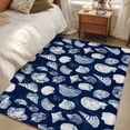 thumbnail image 5 of Summer Ocean Washable Area Rugs 4'x6', Watercolor Blue Shell Conch Nautilus Low Pile Throw Living Room Rug Non-Slip Sturdy Edge Binding Carpet for Indoor Entryway Bedside Kitchen, 5 of 9