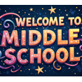 thumbnail image 4 of Welcome to Middle School Banner Backdrop Stars Decoration Photography Props Background Party Event Classroom Supplies Celebration Sign Decor School, 4 of 4