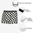 thumbnail image 6 of Balery Black and White Checkerboard Men's Boxer Briefs, Soft and Breathable Cotton Underwear with nylon Waistband-Small, 6 of 9