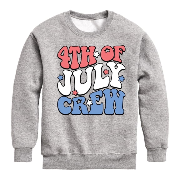Instant Message - Fourth Of July Crew - Toddler & Youth Crewneck Fleece Sweatshirt