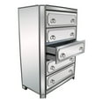 thumbnail image 3 of Best Master Furniture Mya Silver Mirrored 5-Drawer Chest With Ring Handles, 3 of 3