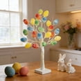 thumbnail image 5 of Pre-Lit Artificial Easter Tree with Colorful Egg Ornaments - Battery Operated LED Lights Tabletop Bonsai Tree for Home Decor, Spring Party Centerpiece, and Holiday Display, White-2, 23.62 inch, 5 of 8