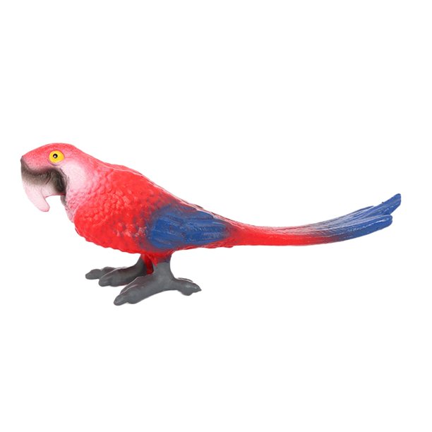 Figura de juguete de loro para niños, figura de pájaro para decorar pasteles y aprender. Rojo