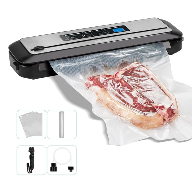 Inkbird Vacuum Sealer Machine with Starter Kit, Automatic PowerVac Air Sealing Machine for Food Preservation, Dry & Moist Sealing Modes,Built-in Cutt