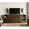 thumbnail image 7 of Farmhouse 4 in 1 Dresser TV Stand for 75 85 95" TVs ,Wood Entertainment Center with 6 Drawers Dresser Cabinet and Open Storage for Living Room ,Rustic Brown, 7 of 7