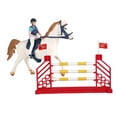 thumbnail image 4 of 3 figuras de caballos realistas de juguete con figuras de jinete y valla. Hombres Jinete, 4 of 9