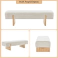 thumbnail image 3 of Zesthouse 55.1" Upholstered Bench, Modern Linen Ottoman Bench with Wooden Legs, Entryway Bench for Bedroom Living Room, Beige, 3 of 11