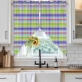 thumbnail image 3 of Swag Valance Curtains for Windows, Slate Blue Plaid Light Filtering Kitchen Curtains with Rod Pocket, Colorful Vintage Check Farmhouse Window Treatment Valances for Living Room, 36x63 - 2 PCS, 3 of 9