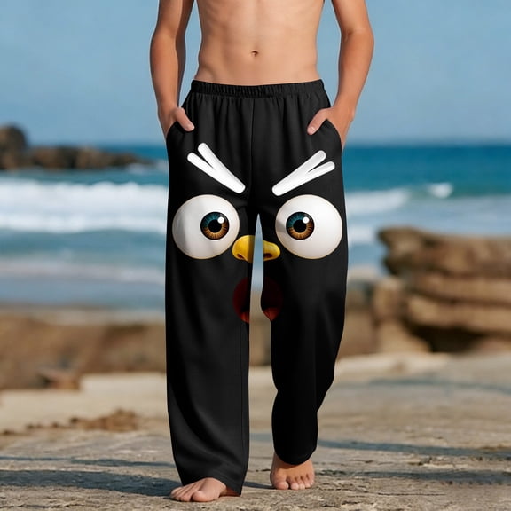ATOGUTA Boys Comfy Lounge Pants Funny Graphic Sweatpants Athletic Sports Pants for Kids Size 4T-14, Black