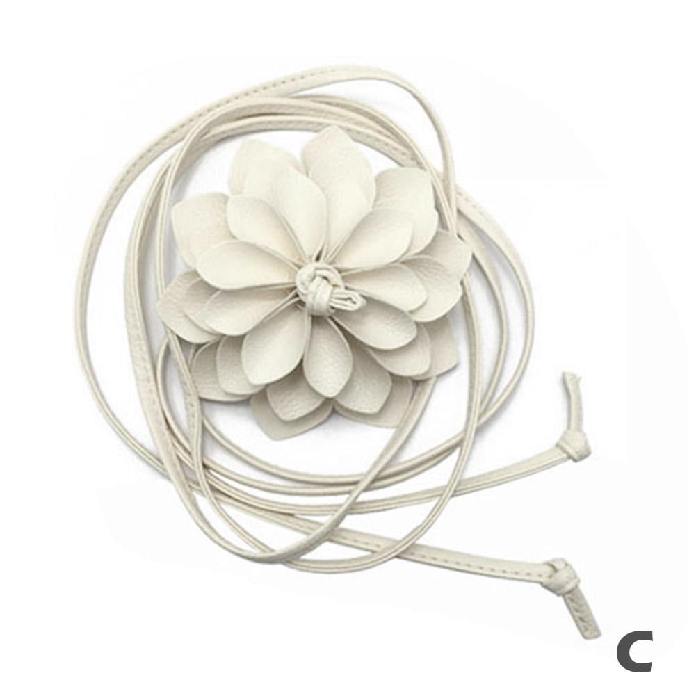 Boho Flower Waist Belt Pu Leather Material,Women Tassel Thin  display picture 2
