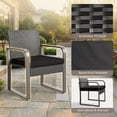 thumbnail image 5 of Aiho 3 Pieces Outdoor Bistro Set with Glass Table, Patio Rattan Furniture Set with Soft Cushions for Balcony, Backyard, Garden, Pool, Black, 5 of 6