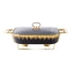 thumbnail image 4 of Bandeja para cazuela, servidor de buffet con soporte, bandeja para plato de buffet con tapa transparente negro, 4 of 9