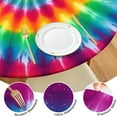 thumbnail image 4 of Rainbow Tie Dye Mandala Pattern Round Fitted Tablecloth with Elastic Edge,Dining Table Cover Waterproof,Outdoor Round Tablecloth for Camping,Dining,Indoor and Outdoor, 4 of 7