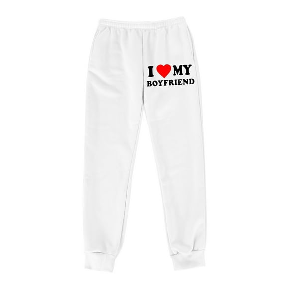Fashnice Women Bottoms Boot Cut Trousers Elastic Waist Sweatepants Lounge Daily Wear Jooger Pants White XL