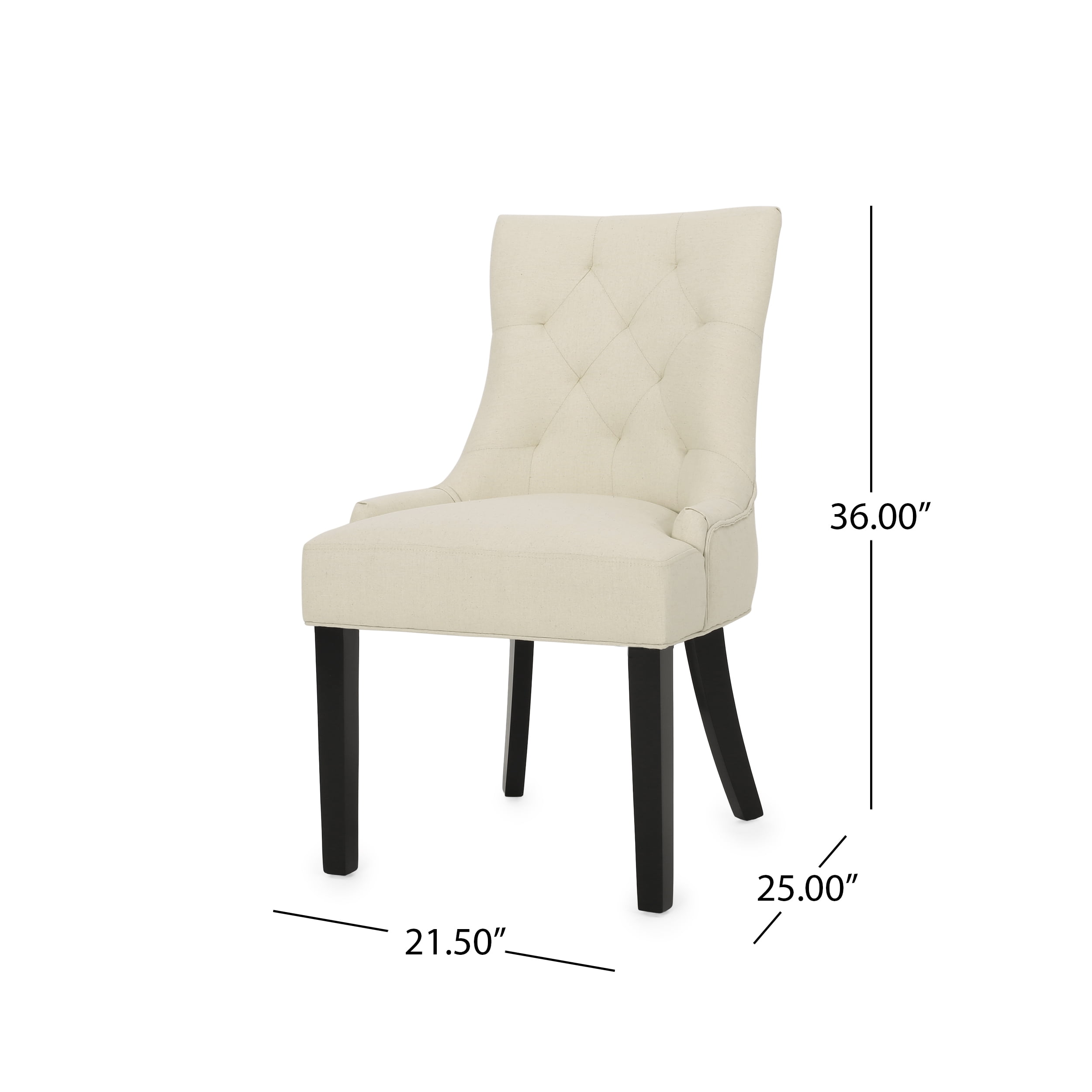 Noble House Tyler Indoor Contemporary Fabric Dining Chairs, Set of 4, Beige