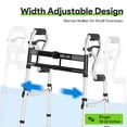 thumbnail image 2 of Andador plegable estrecho Delog para personas mayores, 3 en 1, con ruedas delanteras de 5", ancho ajustable, compacto y estándar, soporta hasta 350 lb, apto para FSA/HSA., 2 of 5