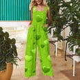 thumbnail image 2 of BiZtdJrK St Patrick's Day Maternity Overalls for Women Casual Sleeveless Tank Top Jumpsuits Funny Shamrock Printed One Piece Pants Spring Athletic Jumpsuit Green M, 2 of 8