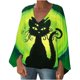 thumbnail image 1 of Mujer Otoño Invierno Casual Sexy Moda Camisa Halloween Impreso Manga Larga Puff Cuello V Jersey Top Fridja fjkfkj7722, 1 of 6