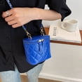 thumbnail image 3 of Bolso de hombro de hilo de bordado de diamantes con cadena de cuero PU sólido para mujer (azul) Tmvgtek Oficina Multiescena Multifunción, 3 of 9
