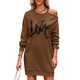 thumbnail image 2 of Vestido con capucha,Vestido tipo sudadera, Vestido tipo sudadera informal con un hombro, Vestido tipo sudadera con un hombro, Características de vanguardia, 2 of 7
