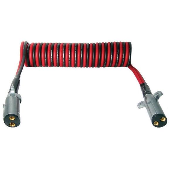 Tectran 7DTB222MW Dual Tailgate Battery Charging or Tarping System Powercoil, 12', 2 x 12 Lead Length, 2 of Plug