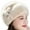 Beige, variant on Winter Hats for Mature Women with Floral Accent Soft Warm Headwear for Cold Weather
